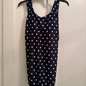 Lands End Navy Polka Dot Swimsuit